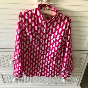 Talbots Pink Pineapple Shirt 🍍🍍Size Mp